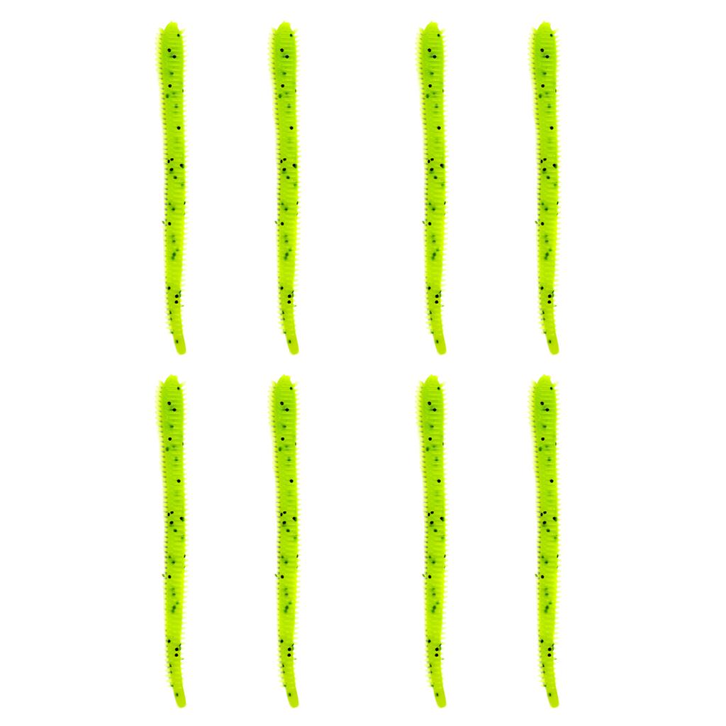 8pcs Lifelike Soft PVC Ribbed Worm Fishing Lures Grub Jig Head Baits 11cm