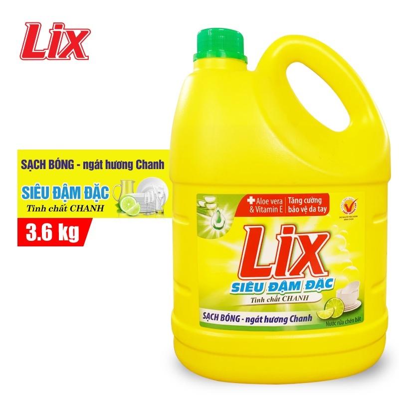 Nước Rửa Chén Lix Ngát Hương Chanh 3.6Kg/Can
