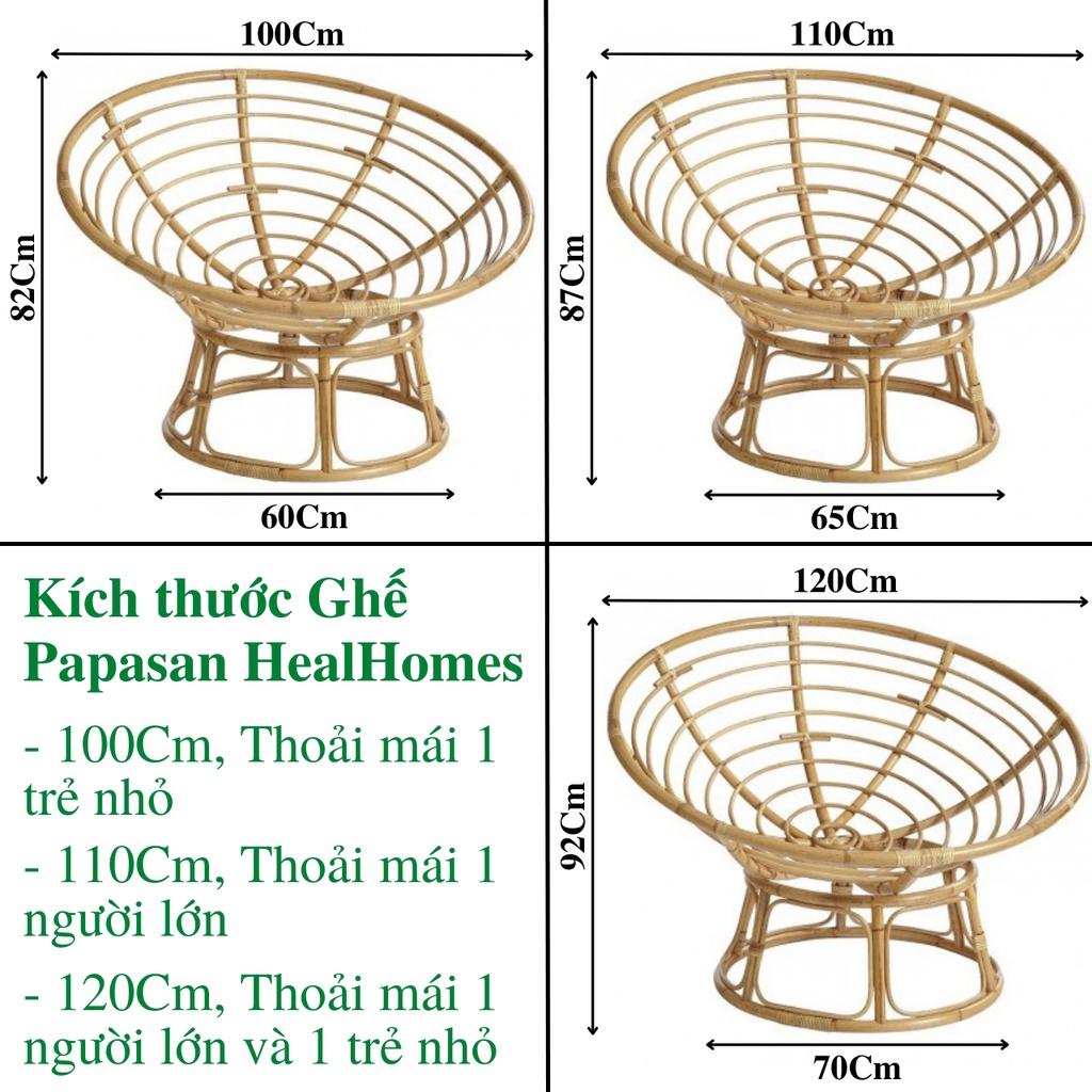 Ghế lười thư giãn Papasan 1m2 mây nhựa phòng ngủ cho bé, decor ban công nằm thư giãn, trang trí phòng khách / HealHomes