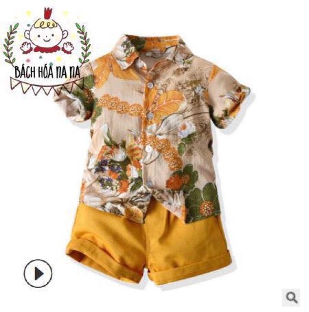 COMBO FULL SET Bộ quần áo bé trai Phong cách Hawai (Hàng loại 1) Cotton Thấm hút mồ hôi tốt - Nana Shop