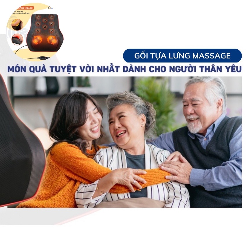 Gối Massage Cổ Vai Gáy Cao Cấp Thế Hệ Mới, Máy Massage Hồng Ngoại 20 bi Đa Chức Năng, Giảm Nhức Mỏi Toàn Thân Hiệu Quả