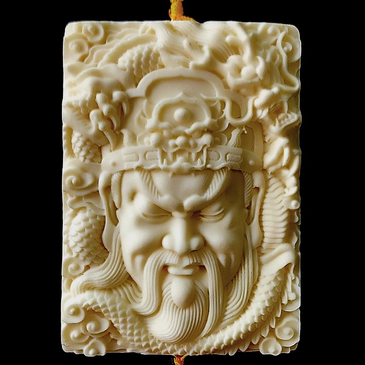Dây treo phong thủy Quan công bằng Hạt Tagua - MV01