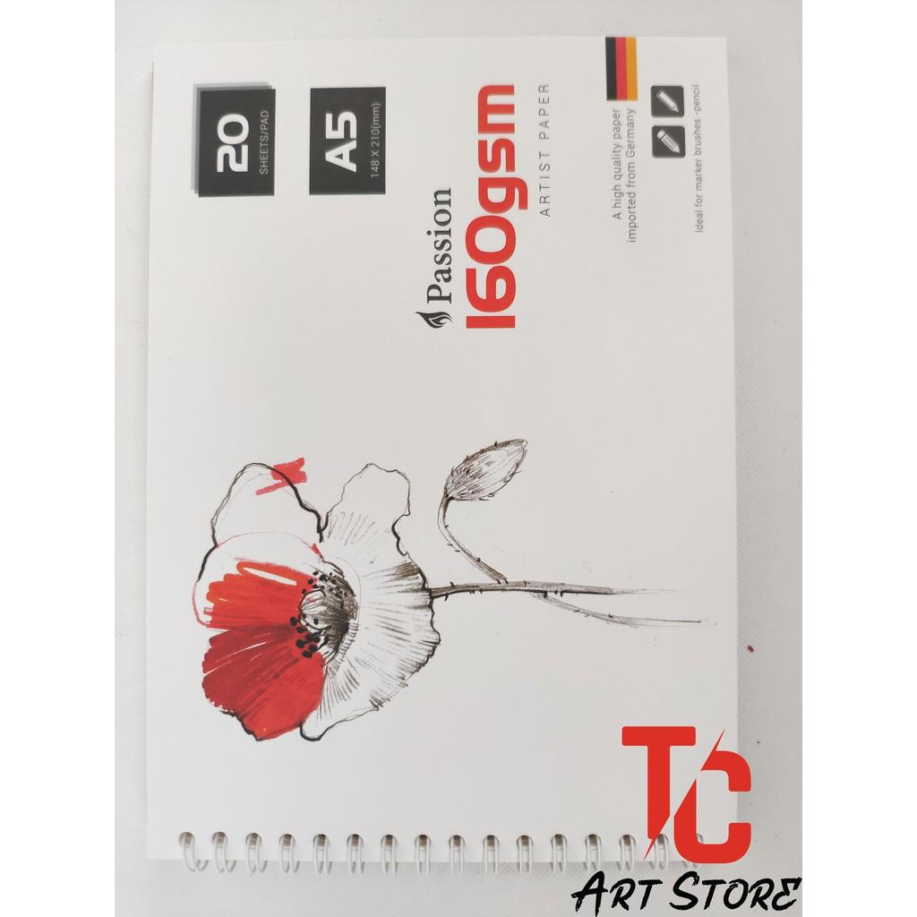 Sổ vẽ PASSION A4/ A5 Định Lượng 160gsm 20 Tờ