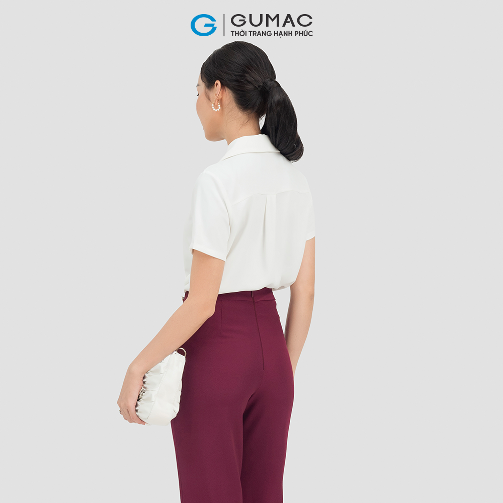 Quần tây nữ GUMAC QC07009 công sở dạng xương phối đính nút