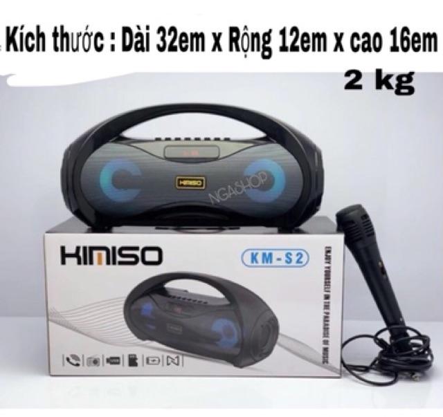 LOA BLUETOOTH HÁT KARAOKE XÁCH TAY KIMISO KM-S1 ( Tặng kèm 1 Mic hát có dây cắm trực tiếp )- Hàng Chính Hãng