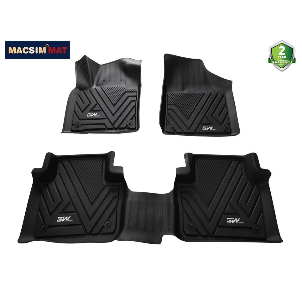Thảm lót sàn xe ô tô Volkswagen Teramont Nhãn hiệu Macsim 3W chất liệu nhựa TPE đúc khuôn cao cấp - màu đen
