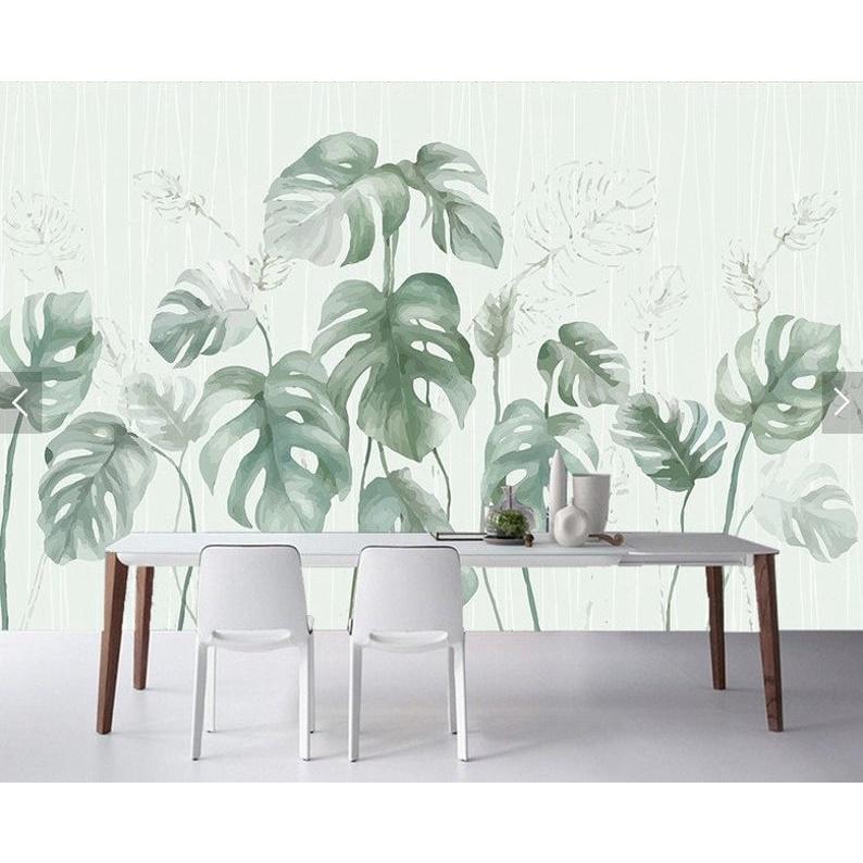 Tranh dán tường cây lá tropical