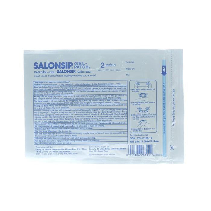 SALONSIP-CAO DÁN LẠNH, LÀM LẠNH, GIẢM SƯNG