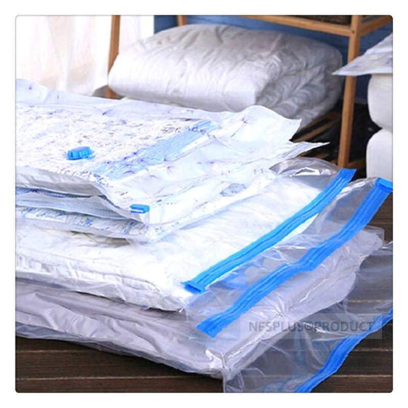 Bộ 5 Máy Hút Nén Túi Chần Gòn Quần Áo Gấp Gọn Máy Bơm Không Khí Trong Suốt Underbed Dưới Giường Tủ Quần Áo Nén Túi Bảo Quản