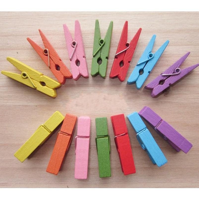 Set 10 Kẹp gỗ nhiều mầu xinh xắn Duashop
