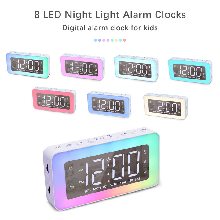 Đồng Hồ Báo Thức SZELAM MultiAlarm Clock Kiêm Đèn Ngủ 8 Chế Độ LED - Home and Garden