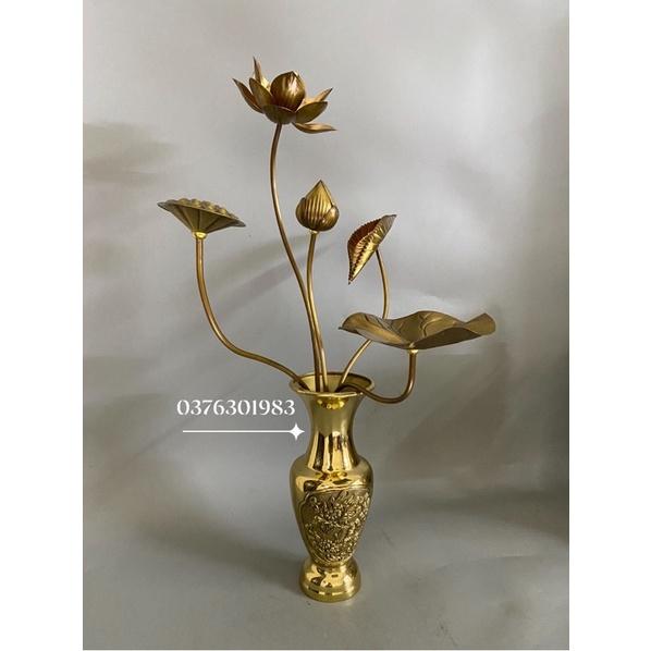 Hoa sen đồng màu giả cổ không kèm lọ