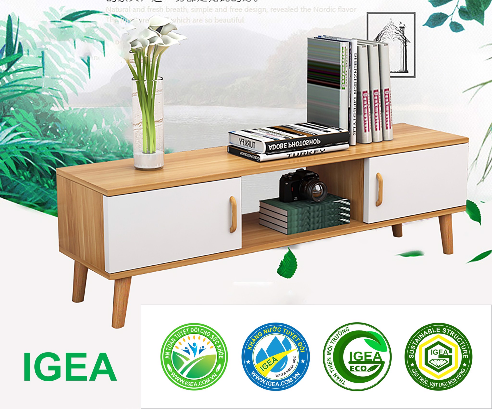 BỘ KỆ SÀN - BÀN TRÀ PHONG CÁCH BẮC ÂU