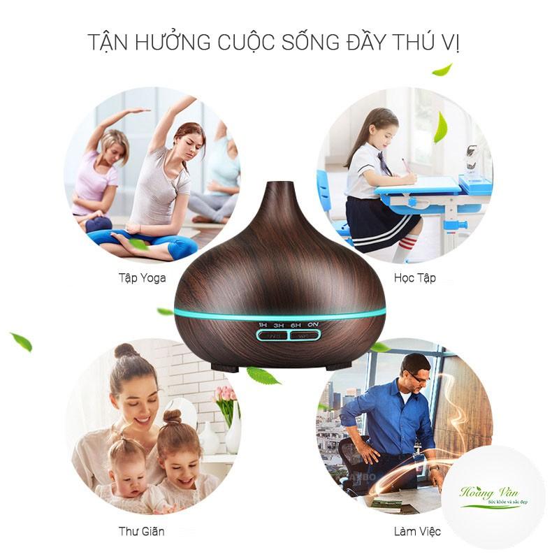 Máy phun sương khuếch tán tinh dầu - Dung tích 500ml có kèm Remote điều khiển