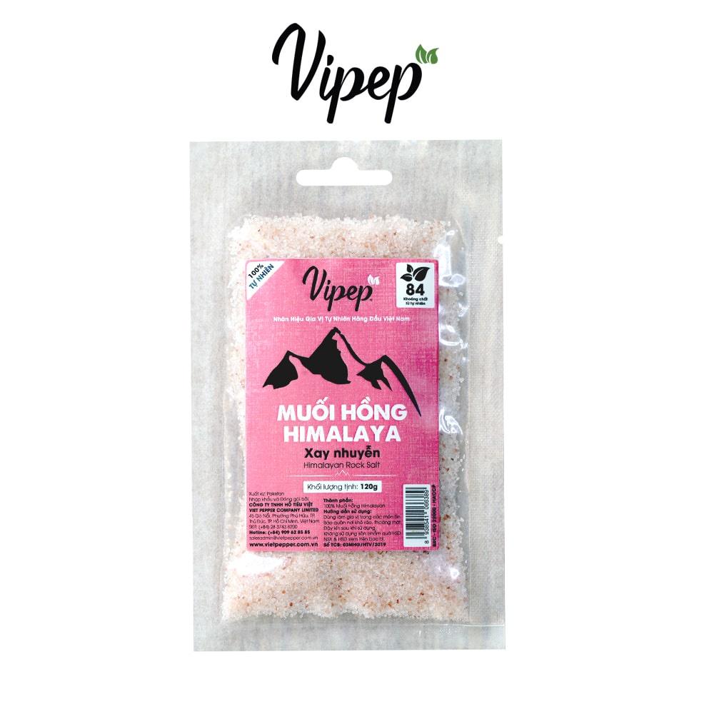 Muối hồng Himalaya xay nhuyễn 120g 100% Vipep, không chất tạo màu, gia vị tẩm ướp, nấu canh