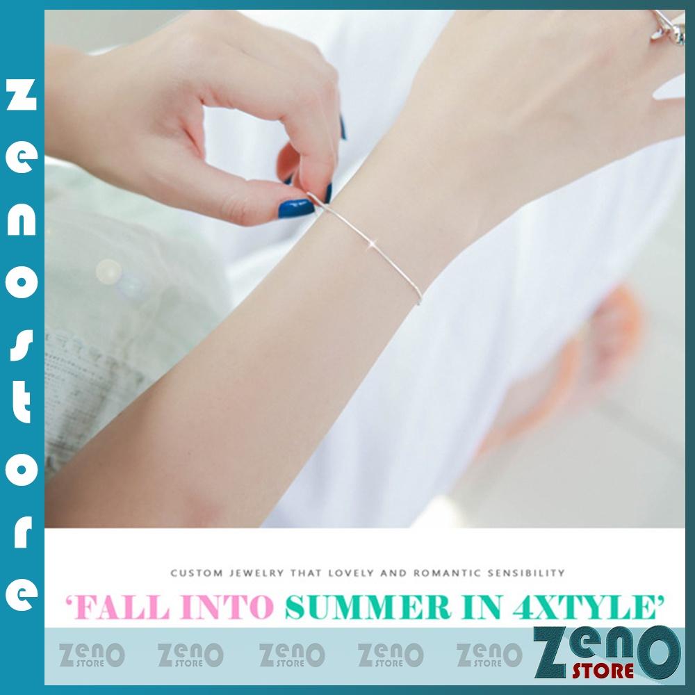 Vòng tay basic ZenO , lắc tay hợp kim bạc 925 và titan