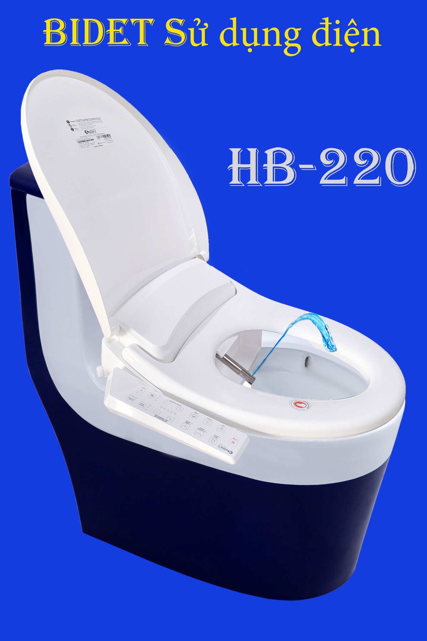 Nắp Bồn Cầu Điện Tử Thông Minh HB220 Nhập Khẩu Hàn Quốc, BH 2 Năm Chống Nước IPX5, Sưởi Bệt, Sấy Khô