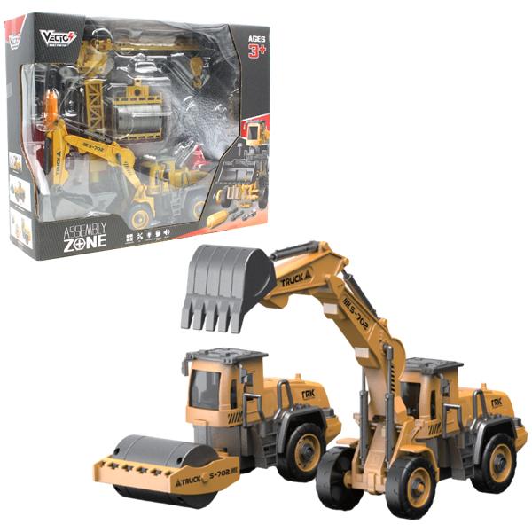 Đồ Chơi Lắp Ráp DIY Xe Cẩu Có Đèn Và Âm Thanh - Vecto VT9101D