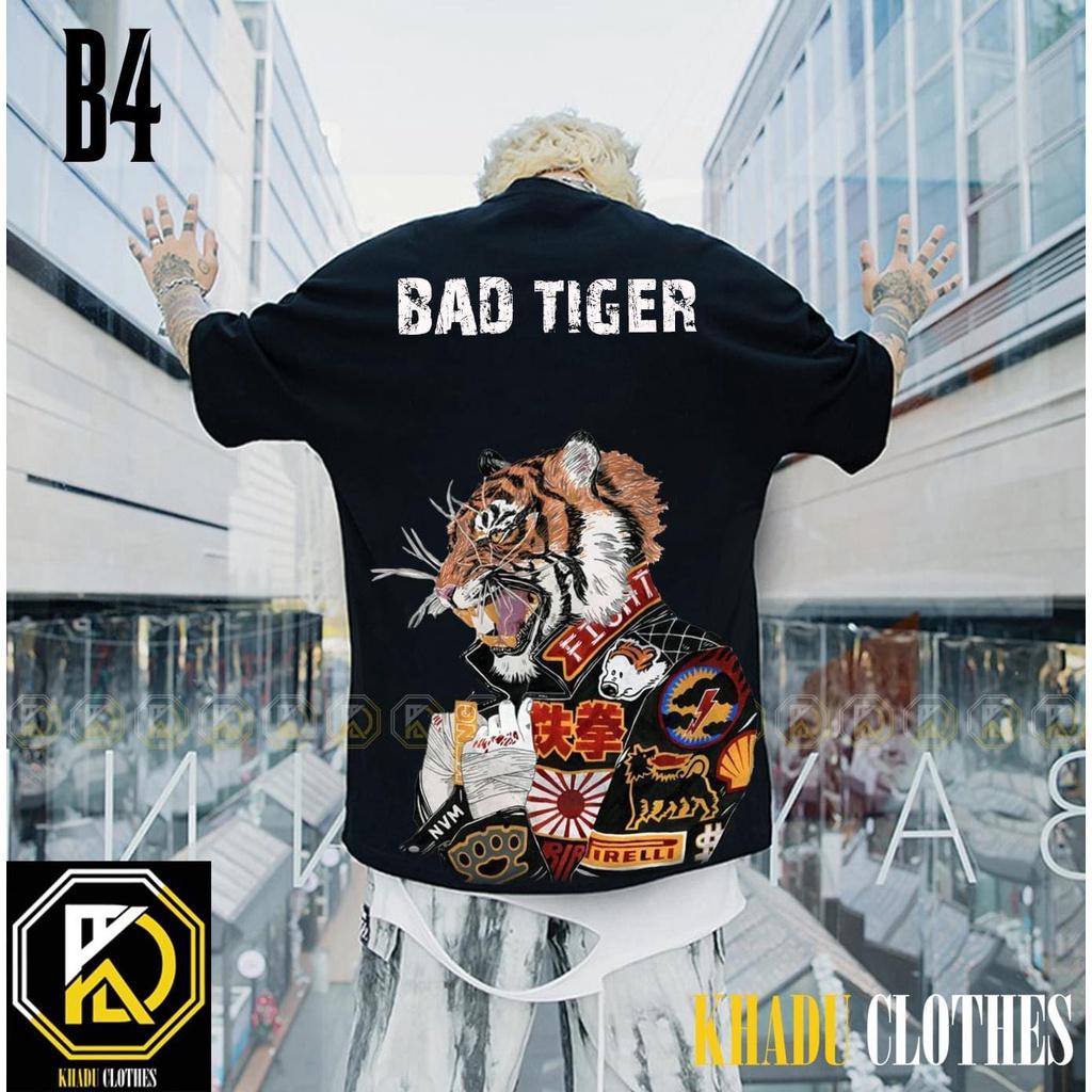 ÁO THUN UNISEX NAM NỮ bad tiger cọp hổ cầm cổ áo