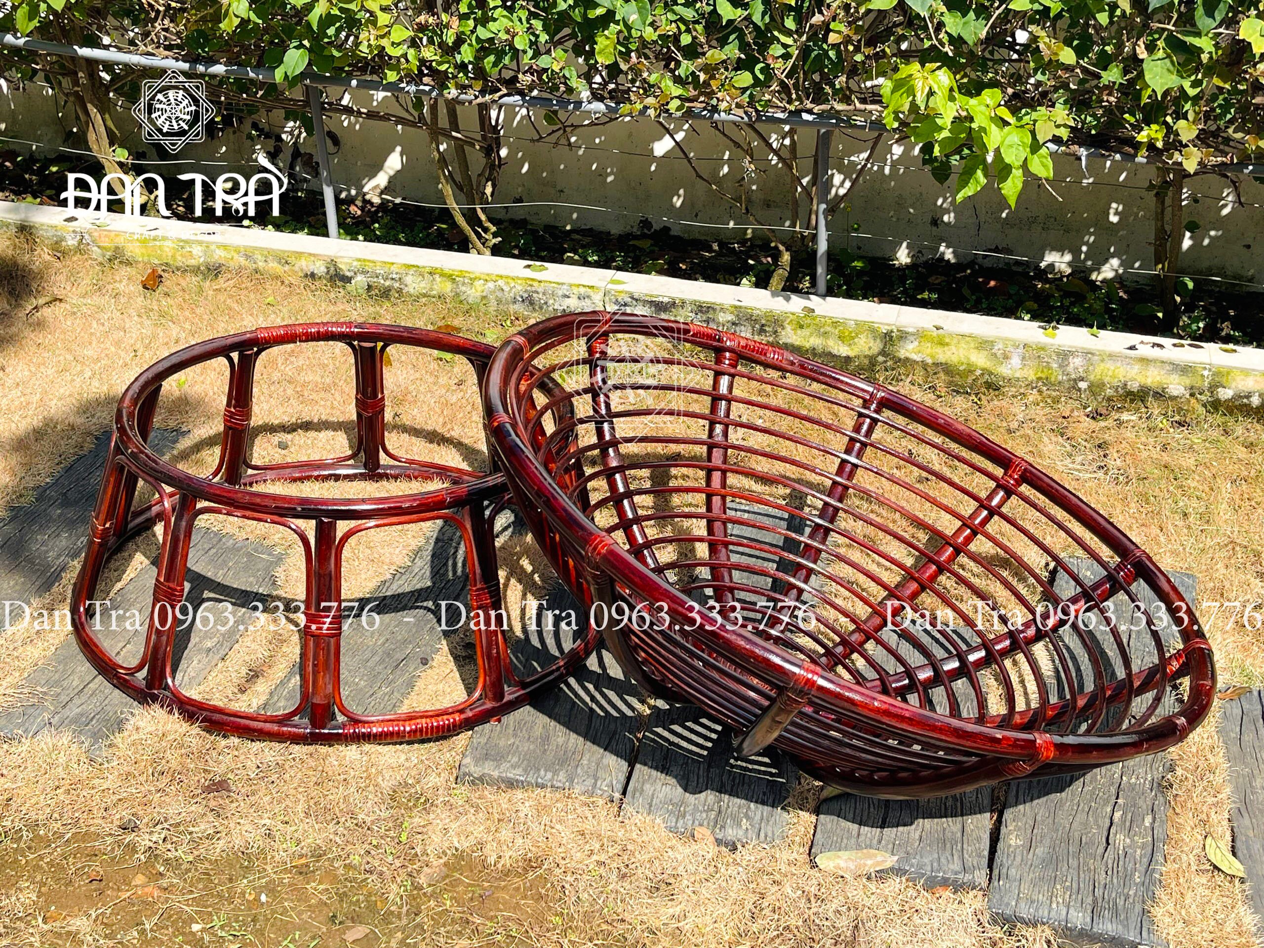 Ghế Mây Papasan 1M1 Màu Cánh Gián, Ghế Mây Thư Giãn Phòng Khách - Bàn Ghế Mây Tre ĐAN TRÀ