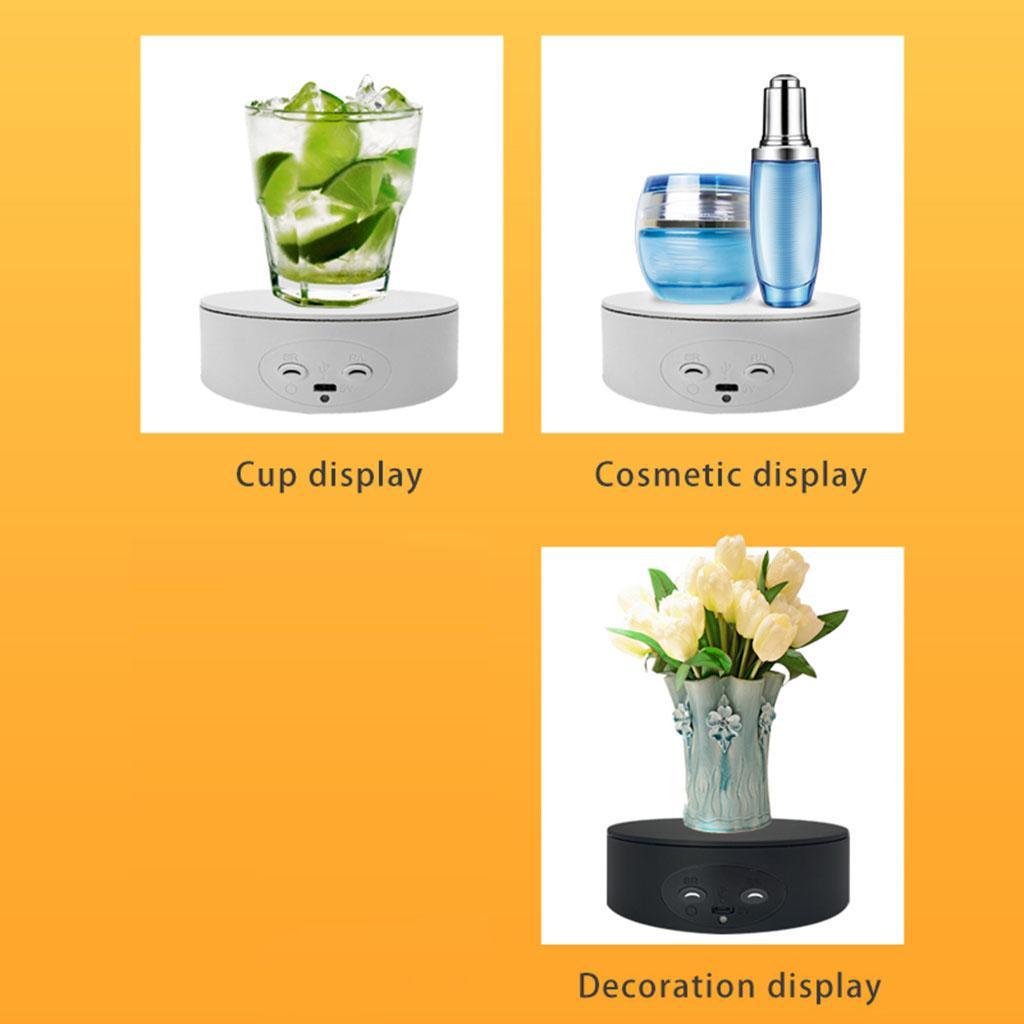 2X Electric Rotating Display USB Charging Turntable for Photography Show Stand