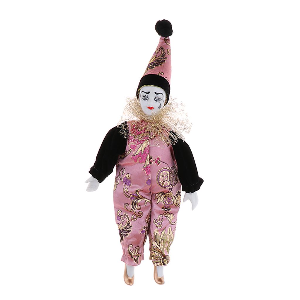 9 Inch Porcelain Dolls Italian Eros Triangel Dolls Model Sad Clown For Dollhouse Decoration Pink