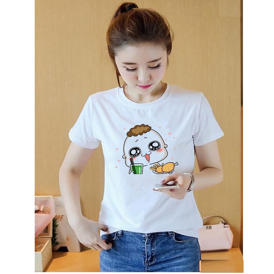 Áo thun nữ đẹp form rộng Hàn Quốc in hình Quỳnh Aka vải dày mịn