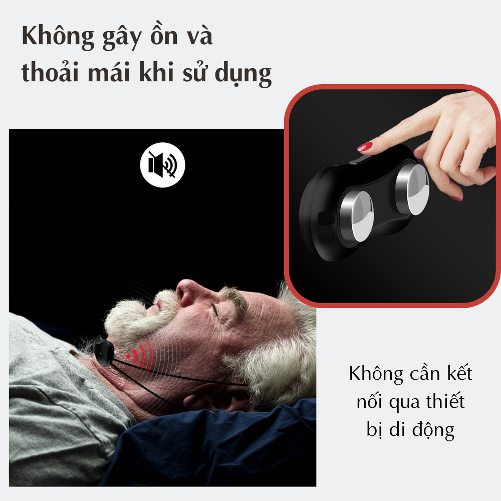 Máy chống ngáy ngủ bằng xung điện CTFAST, hỗ trợ giảm ngủ ngáy và giúp điều hòa nhịp thở, thiết kế nhỏ gọn phù hợp với mọi người đem lại giấc ngủ trọn vẹn, hiệu quả sau 2 tháng sử dụng