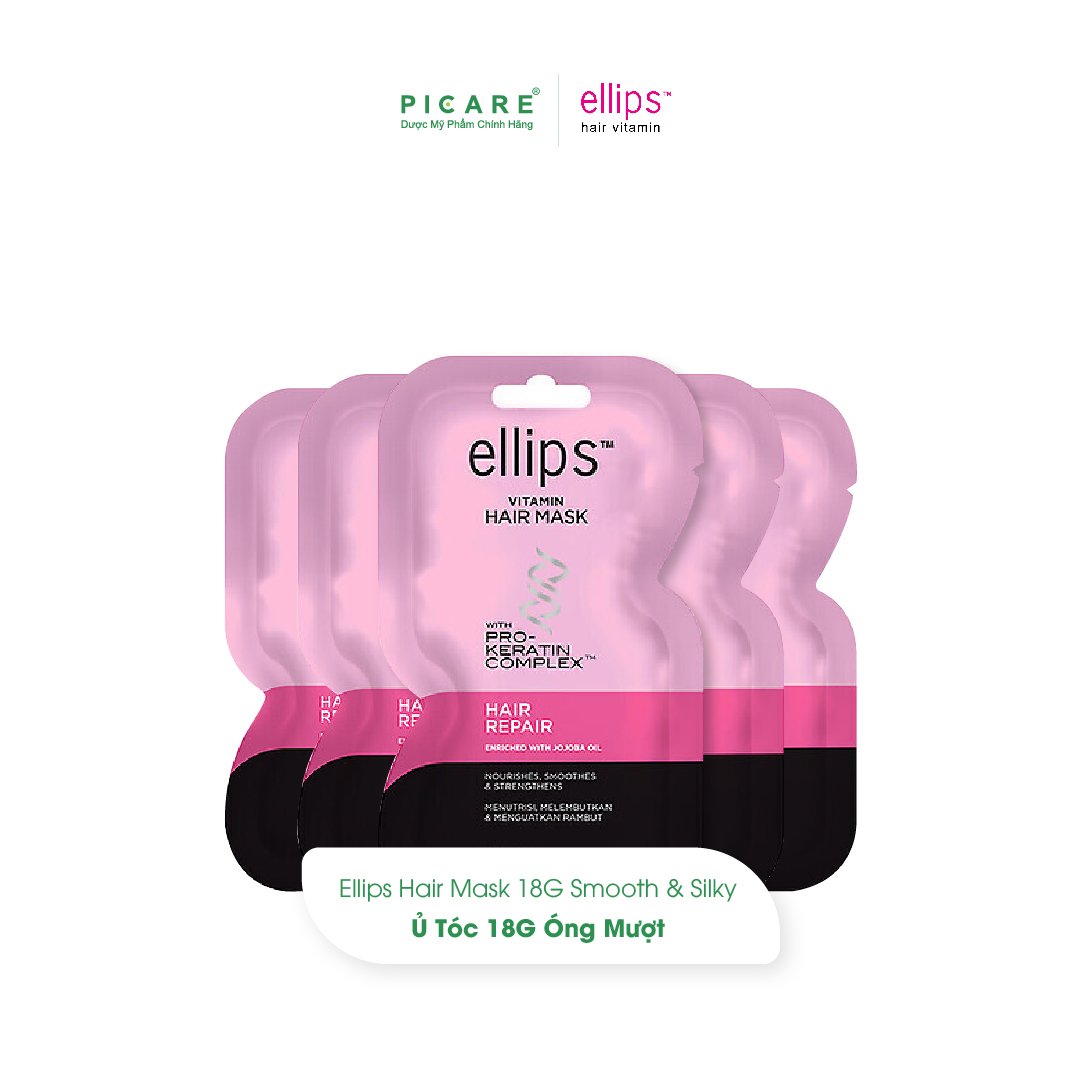 Kem ủ tóc giúp phục hồi tóc hư tổn Ellips Vitamin Hair Mask Pro Keratin Hair Repair 18g