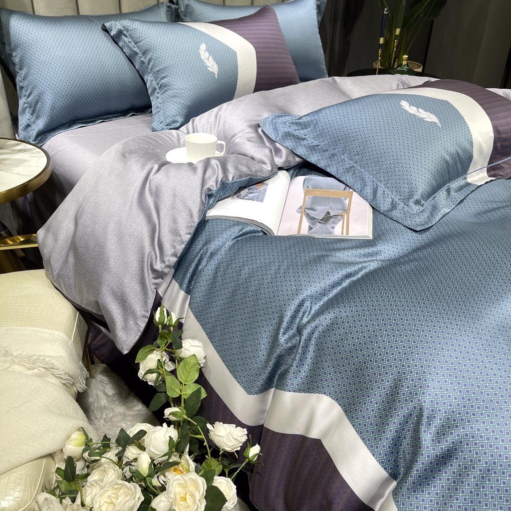 Bộ chăn ga gối lụa 100%Tencel 60s Họa tiết cao cấp, siêu mềm mát mịn - DESIGN 893