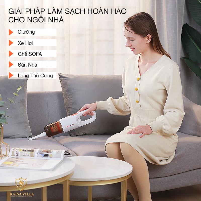 Máy Hút Bụi Không Dây Cầm Tay Kaisa Villa JD-8075, Robot Vệ Sinh Sàn Nhà, Sàn Ô Tô, Thảm Chân - Hàng Chính Hãng