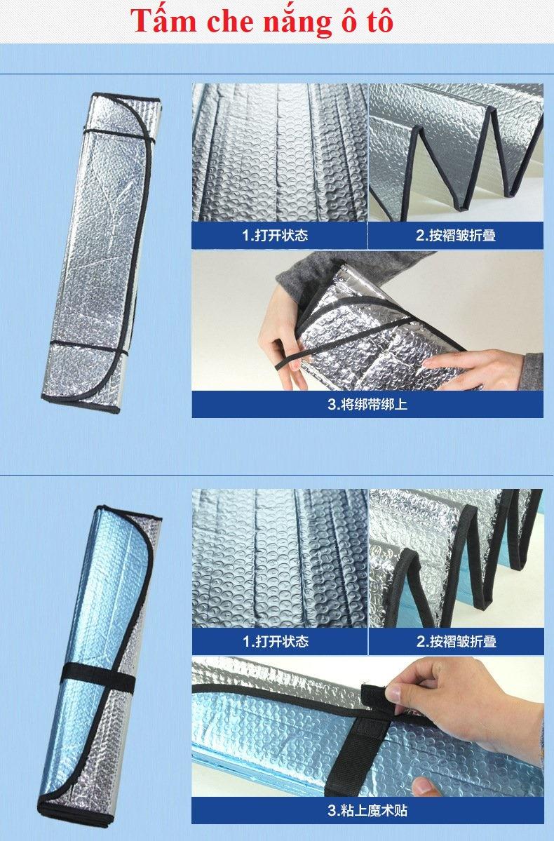 Tấm Chắn Nắng Kính Lái Xe Ô Tô 3 Lớp Cách Nhiệt Hiệu Quả, Bên Trong, Bên ngoài