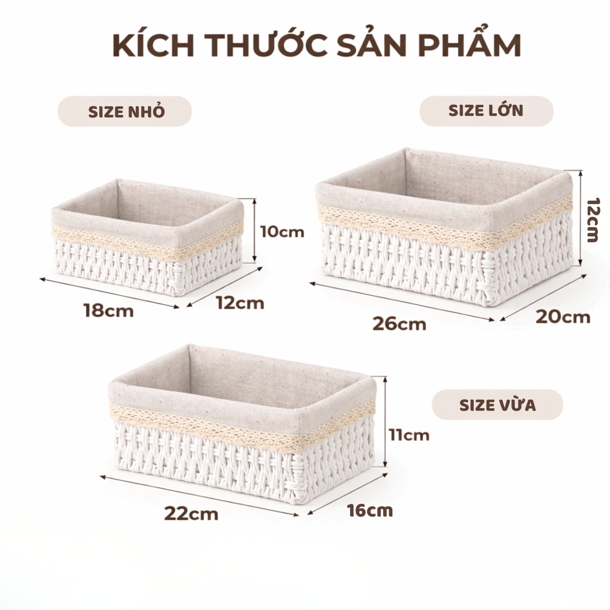 Giỏ Lót Vải Hoa Nhí Vintage Cao Cấp ANKAN – Giỏ Đựng Mỹ Phẩm, Đồ Ăn Vặt, Decor Phòng Sang Trọng
