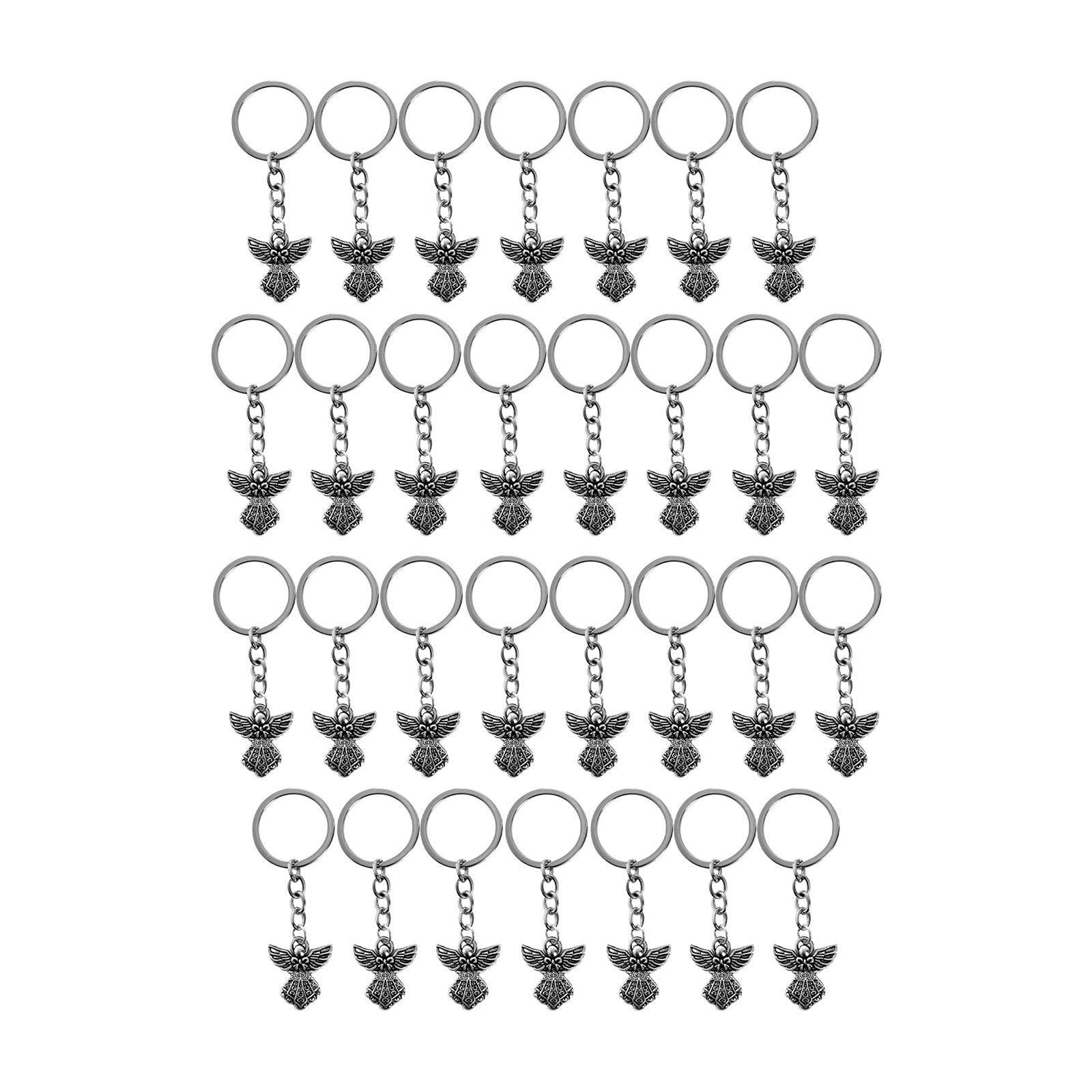 30Pack Angel Keychain Charm Pendant Vintage Key Chain for Wedding Party Favors