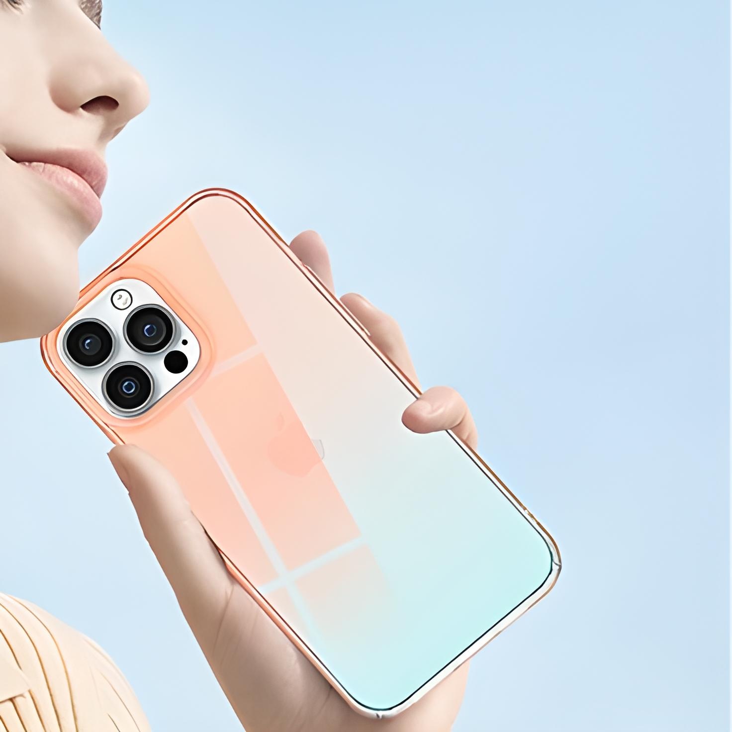 Ốp lưng chống sốc đổi màu cho iPhone 13 hiệu Memumi Rainbow Iridescent Case thiết kế mặt lưng đổi màu theo góc nhìn, chống sốc cực tốt, chất liệu cao cấp - hàng nhập khẩu