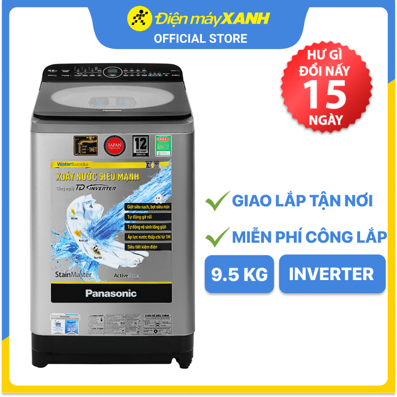 Máy giặt Panasonic Inverter 9.5kg NA-FD95X1LRV - Hàng chính hãng - Giao hàng toàn quốc