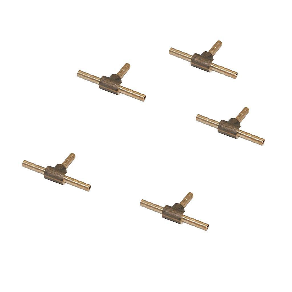 10pcs Brass Hose Barbed Adaptor Tee 3 Ways Pipe Fittings Connector Joint