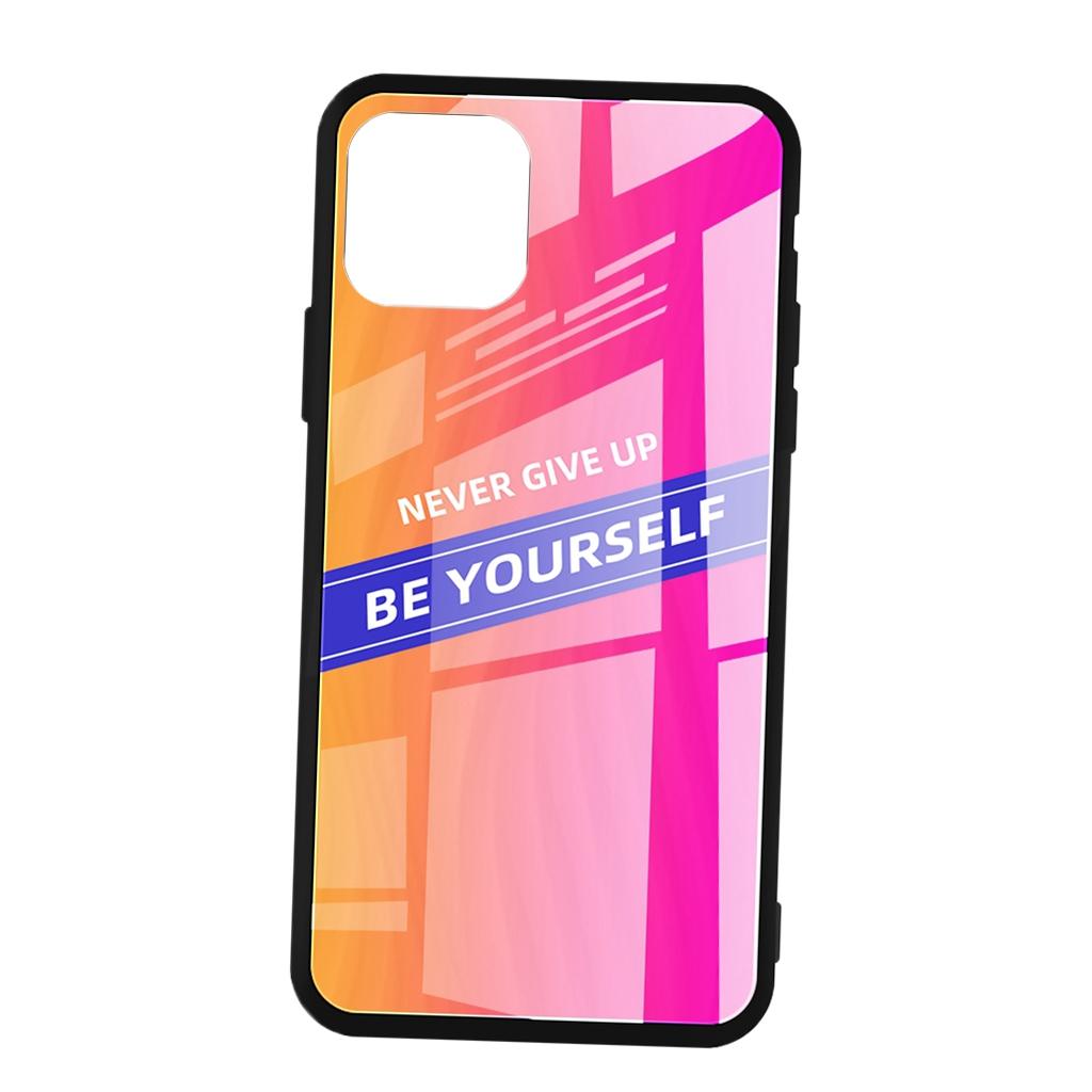 Luxury Glass NEVER GIVE YOURSELF Phone Case for 11 NEW 6.1inch