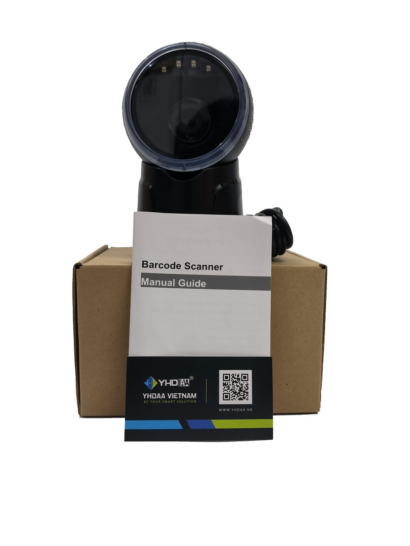 Máy quét mã vạch để bàn YHD 9700D dùng dây trực tiếp - quét mã QRCODE (2D) và mã dẹt BARCODE (1D) - đọc được tiếng việt - Hàng Nhập Khẩu