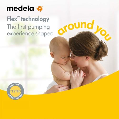 Phụ kiện máy hút sữa Medela, 1 phễu Flex size 21/24/27/30mm - Có vành silicon mềm, thiết kế hình oval đem lại sự thoải mái