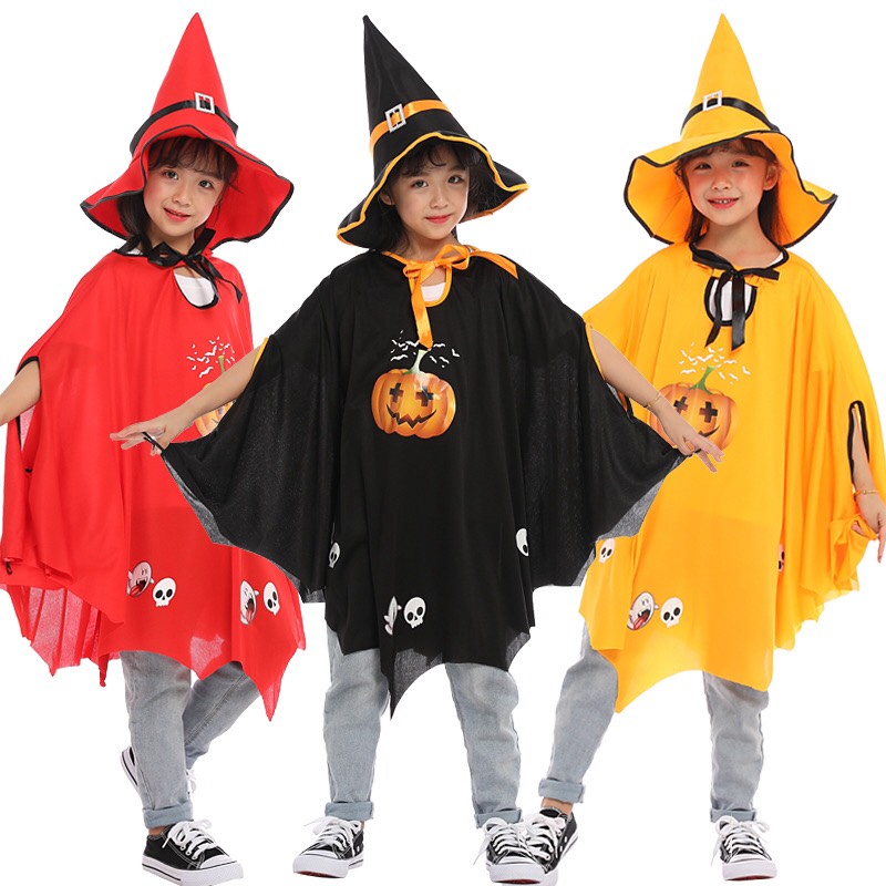 Set Áo choàng kèm mũ chất liệu nhung mềm dày đẹp hoá trang halloween