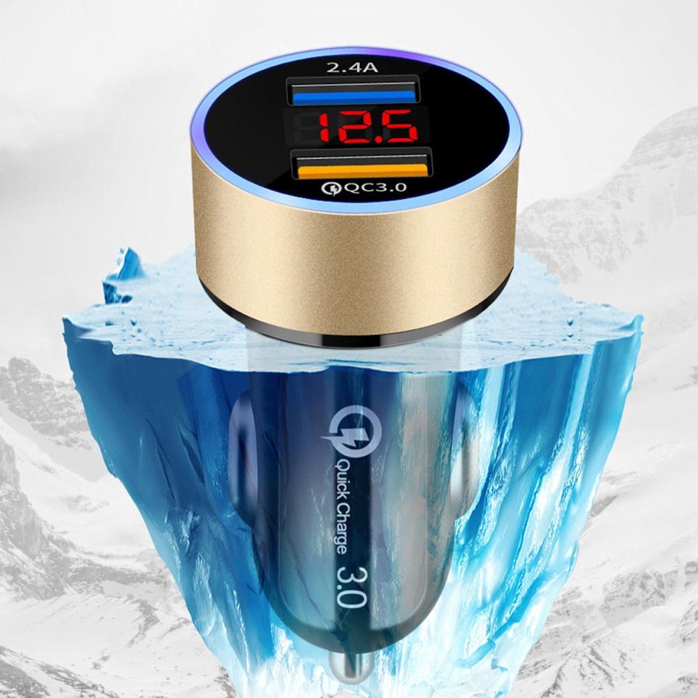 Tẩu Sạc Điện Thoại 2 Cổng USB QC 3.0 Chất Lượng Cao Cho Xe Hơi