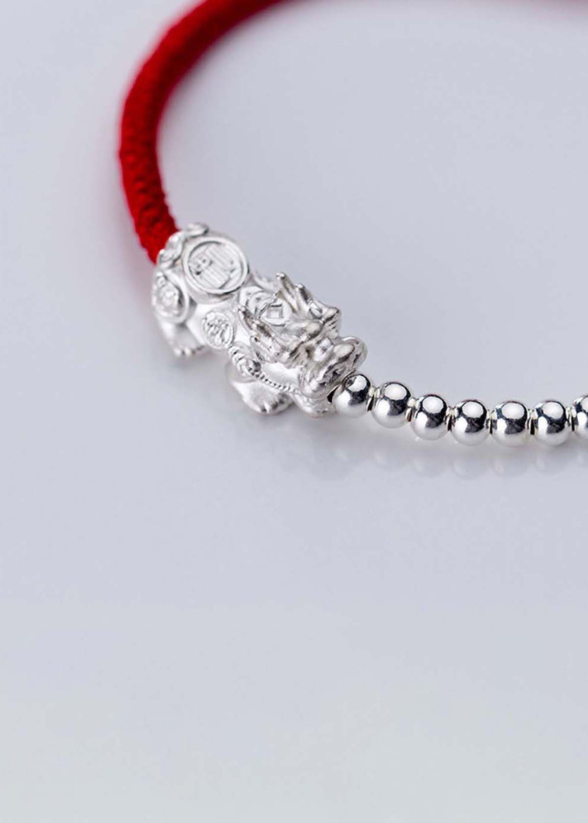 Combo 2 vòng thắt dây đỏ phối tỳ hưu bạc - Ngọc Quý Gemstones