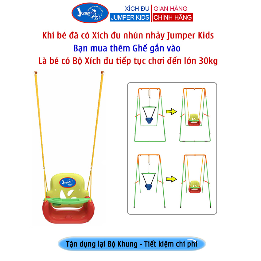 Bộ Ghế Xích Đu Và Đai Địu Dùng Với Xích Đu Nhún Nhảy Tập Đi Cho Bé JUMPER KIDS