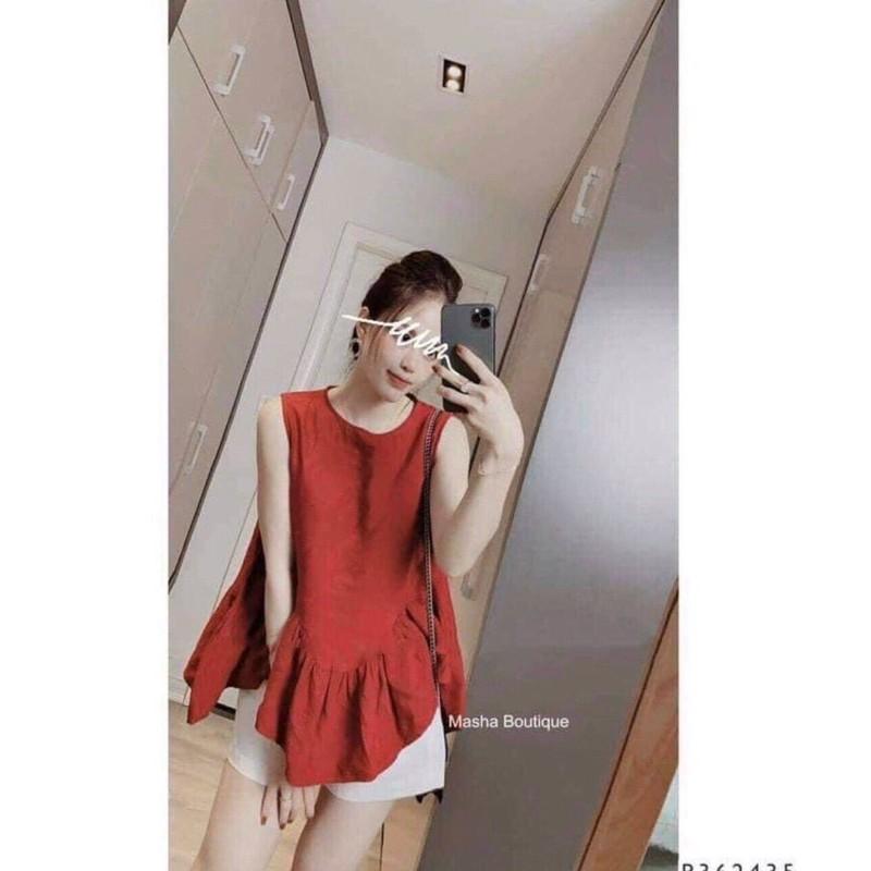 Sét đùi vải đũi áo xoè bèo tay ngắn cực xinh ở nhà hay xuống phố đều xinh