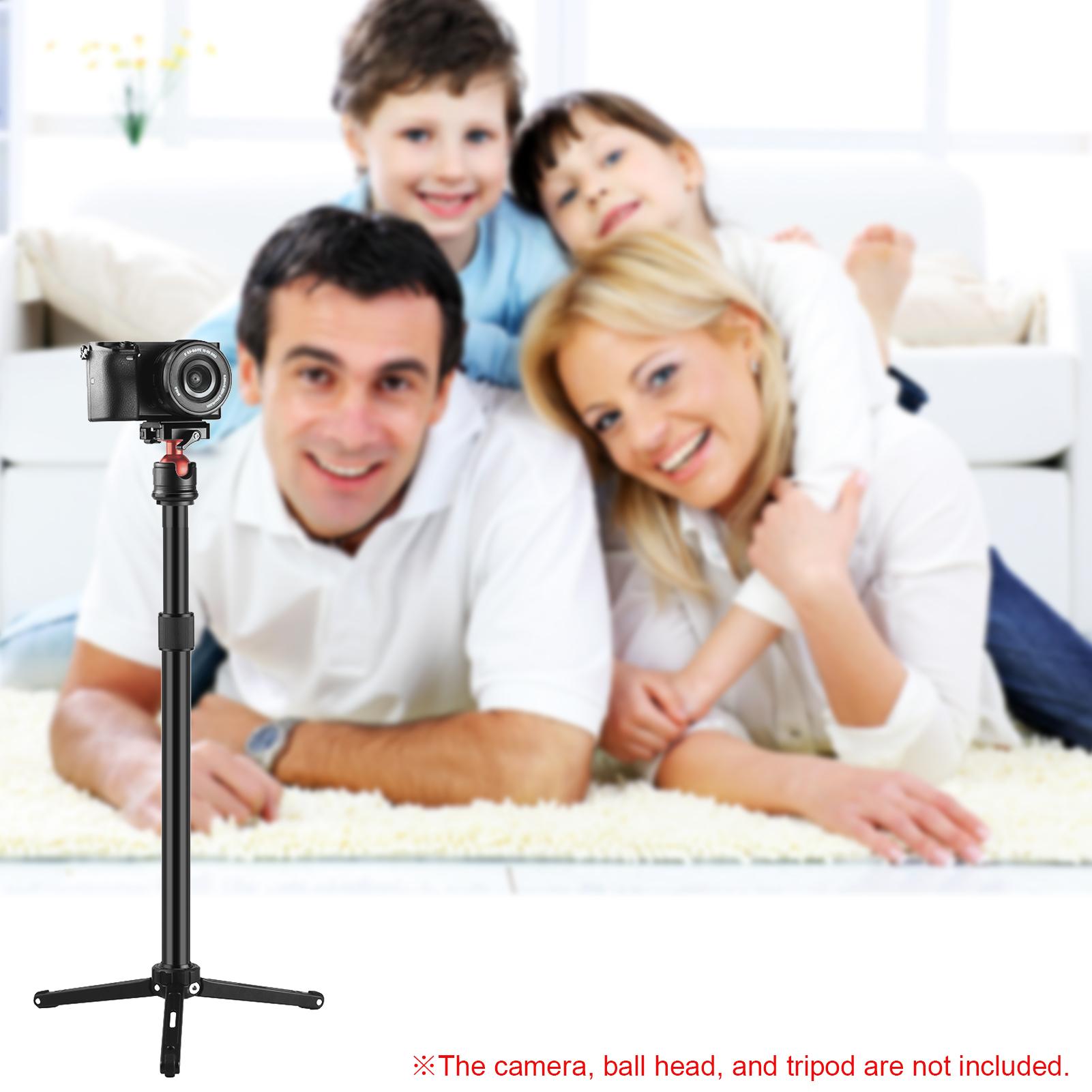Kẹp C hợp kim nhôm đa năng + Thanh mở rộng chân máy có thể điều chỉnh với vít 1/4 inch Chiều dài có thể điều chỉnh 33 ~ 60cm cho