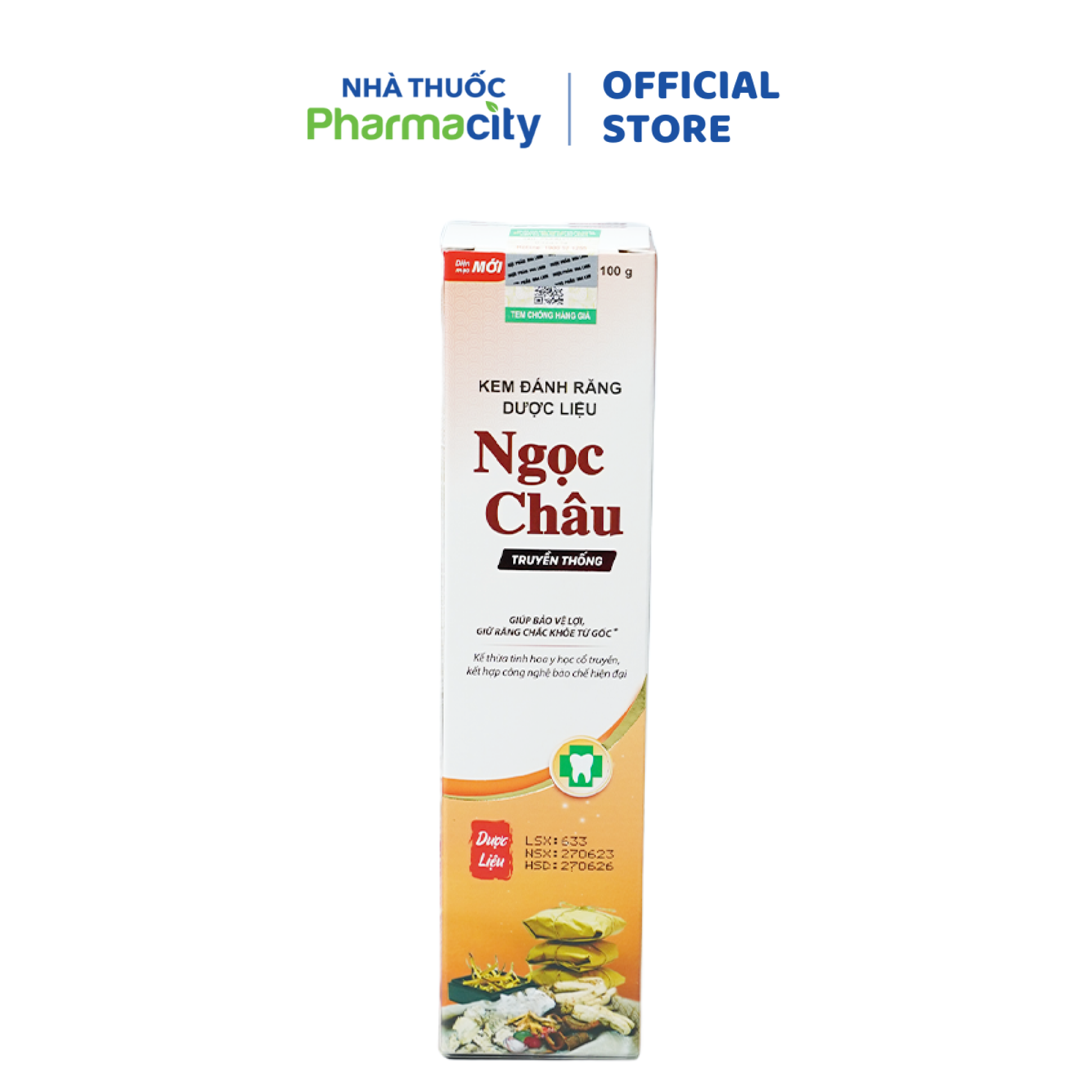 Kem đánh răng dược liệu Ngọc Châu ngăn ngừa nhiệt miệng, không bào mòn men răng (100g)