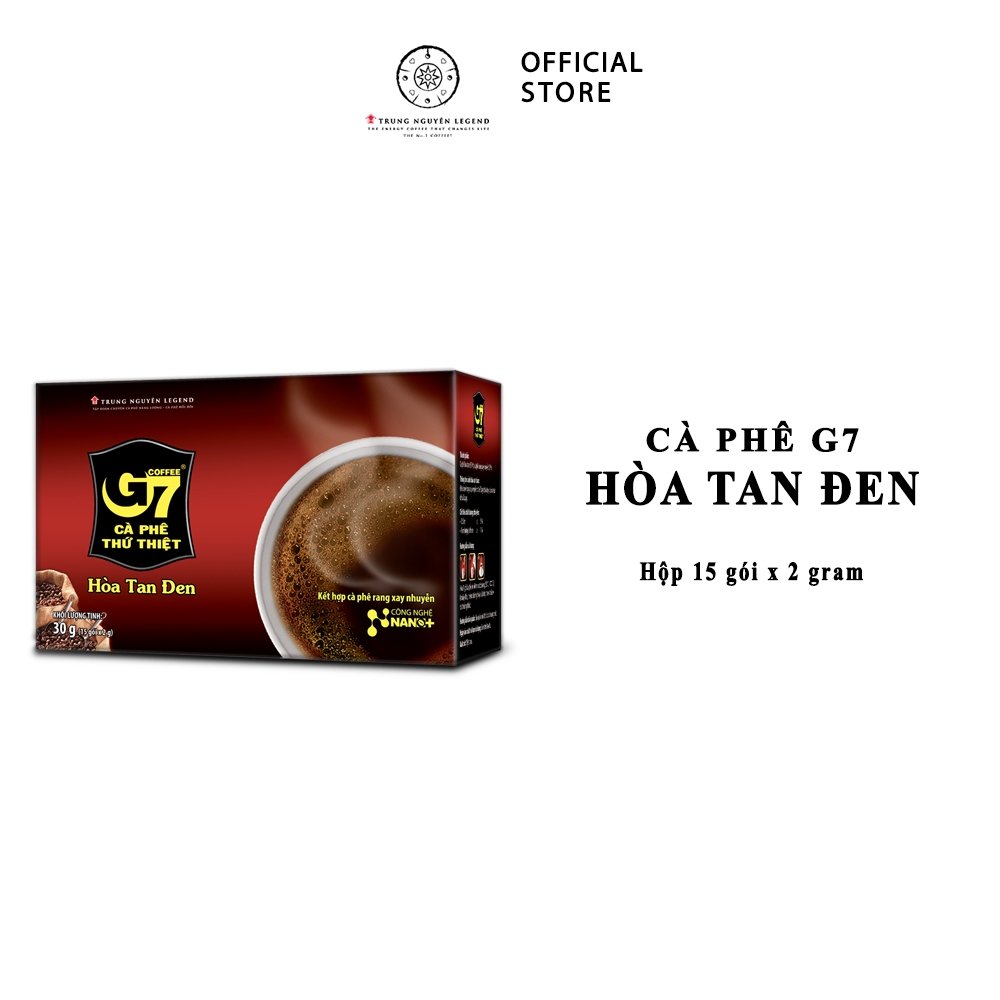 Trung Nguyên Legend - Cà phê G7 hòa tan đen - Hộp 15 gói x 2gr