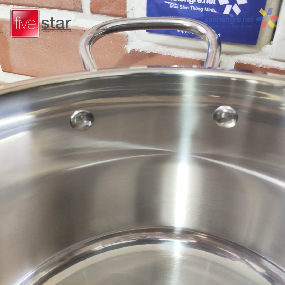 Nồi Luộc Gà Thân Cao Inox 304 3 Đáy Từ Plus Fivestar