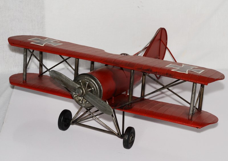 Mô hình máy bay cổ điển kim loại trưng bày/ Vintage Metal Airplane Handmade Decoration (1904E-7967)